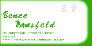 bence mansfeld business card